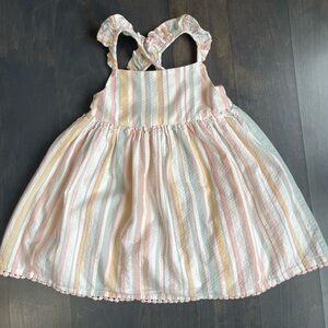 Shabby Chic Baby Girl Striped Pastel Kids Dress Size 18 months